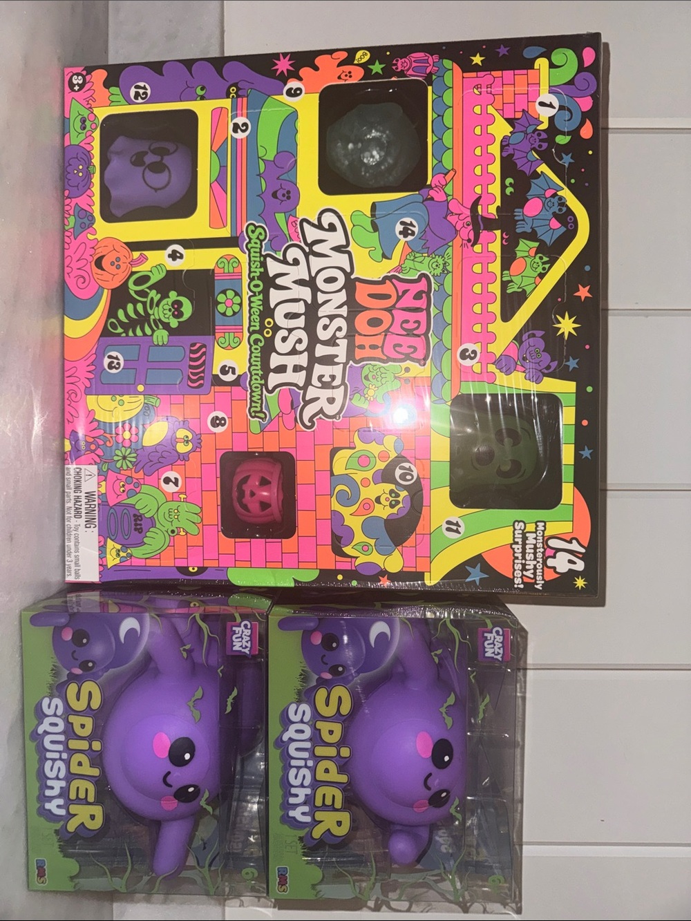 🔥Extremely rare monster mush nee doh calendar, and very rare rms spider squishy